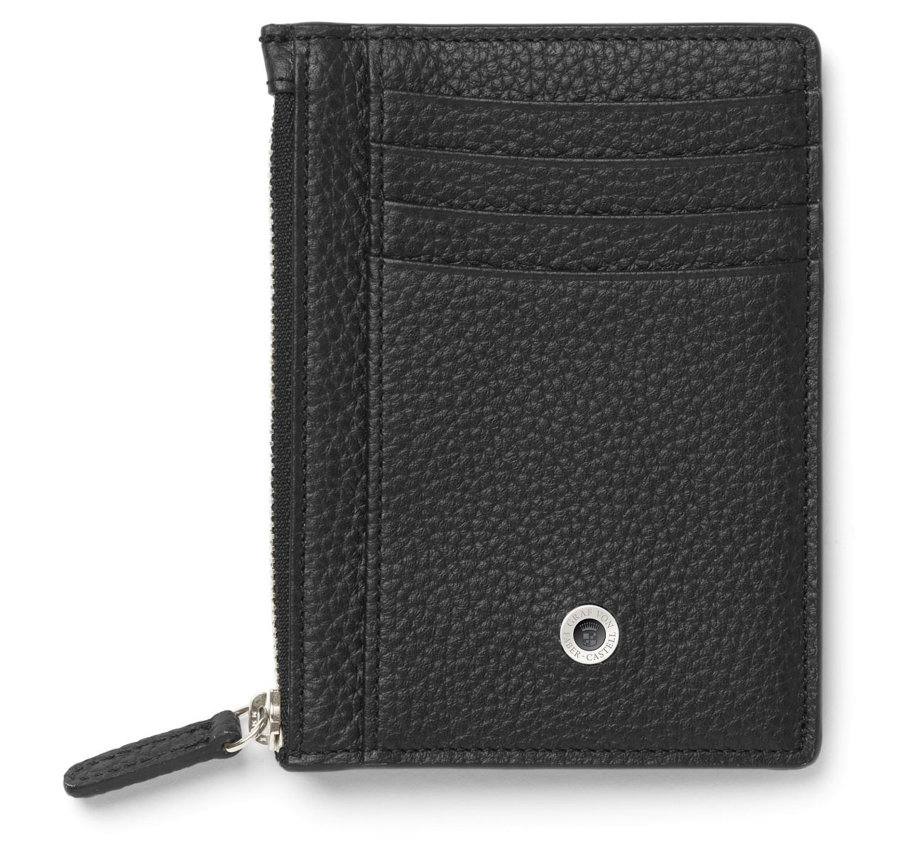 Graf-von-Faber-Castell - Credit card case with zipper Cashmere, black