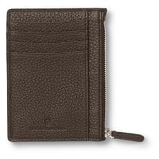 Graf-von-Faber-Castell - Credit-card case with zipper Cashmere, Dark Brown