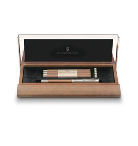 Graf-von-Faber-Castell - Desk set with platinium-plated Perfect Pencil brown