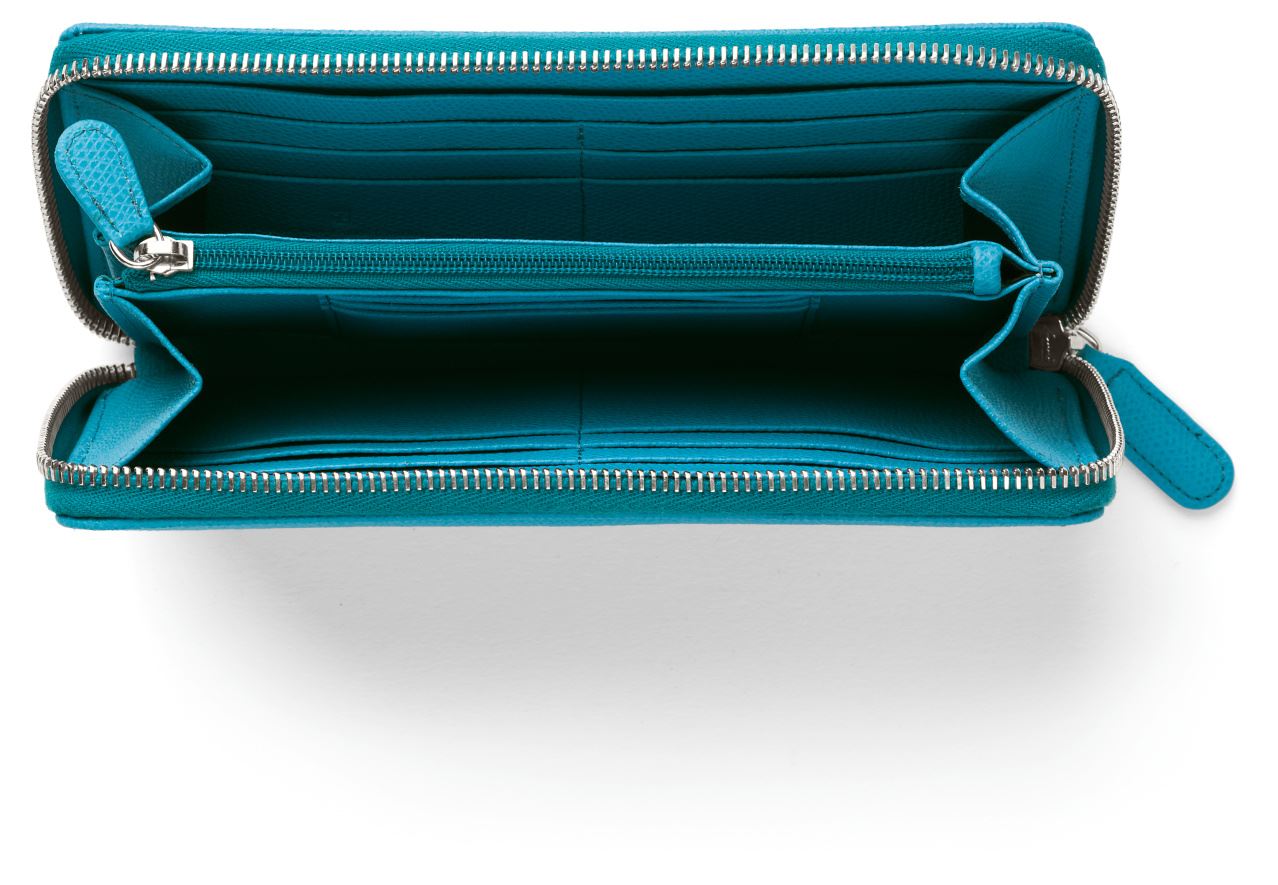 Graf-von-Faber-Castell - Ladies purse Epsom with zipper, Gulf Blue