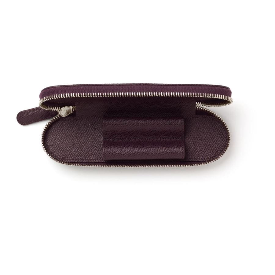 Graf-von-Faber-Castell - Standard case for 2 pens with zipper Epsom, Violet Blue