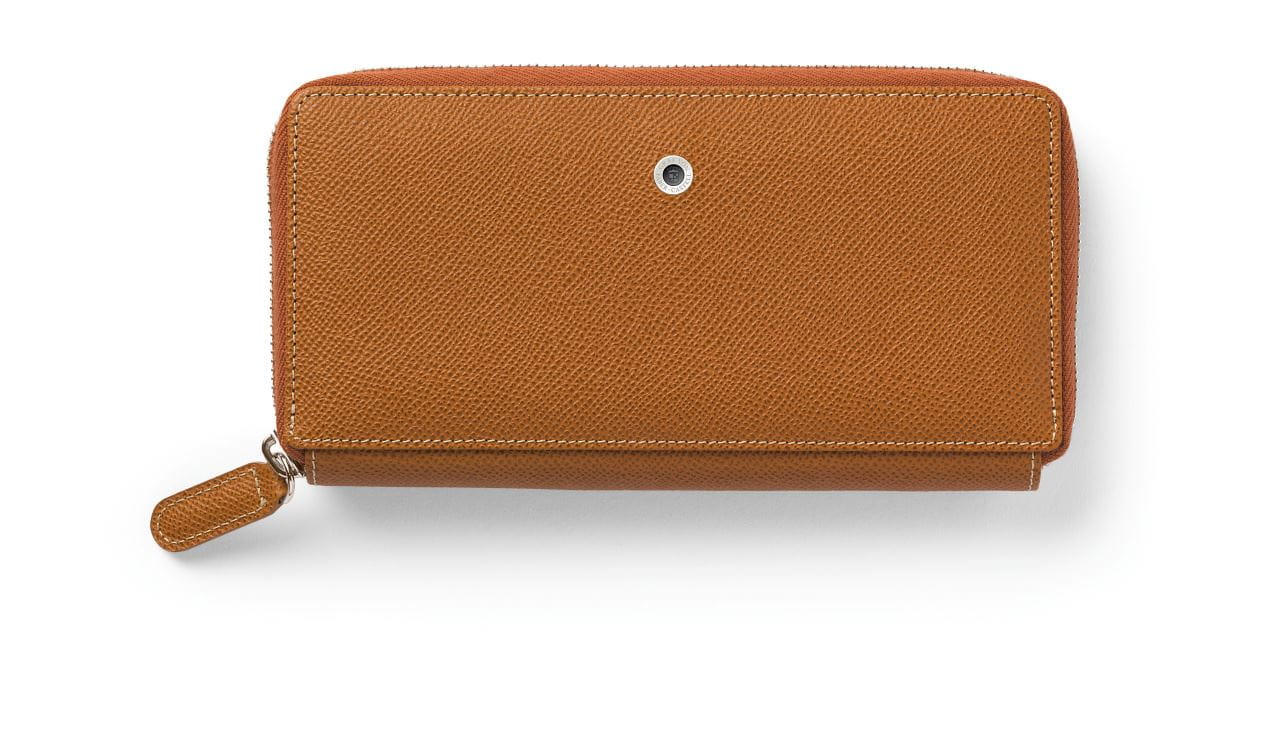Graf-von-Faber-Castell - Ladies' purse  with zipper Epsom, Cognac