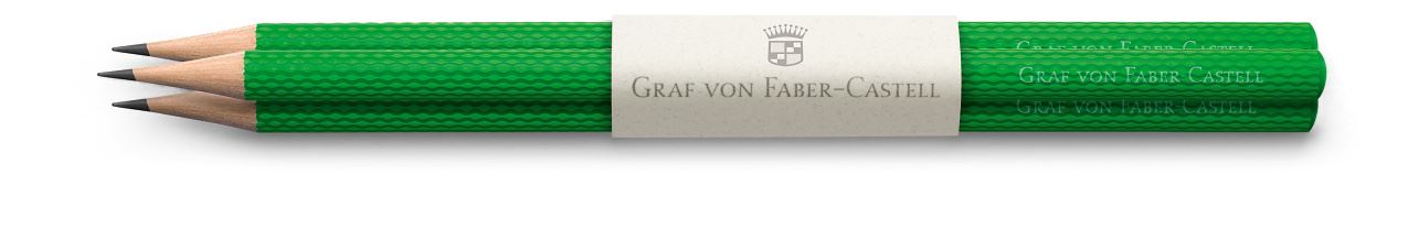 Graf-von-Faber-Castell - 3 graphite pencils Guilloche, Viper Green