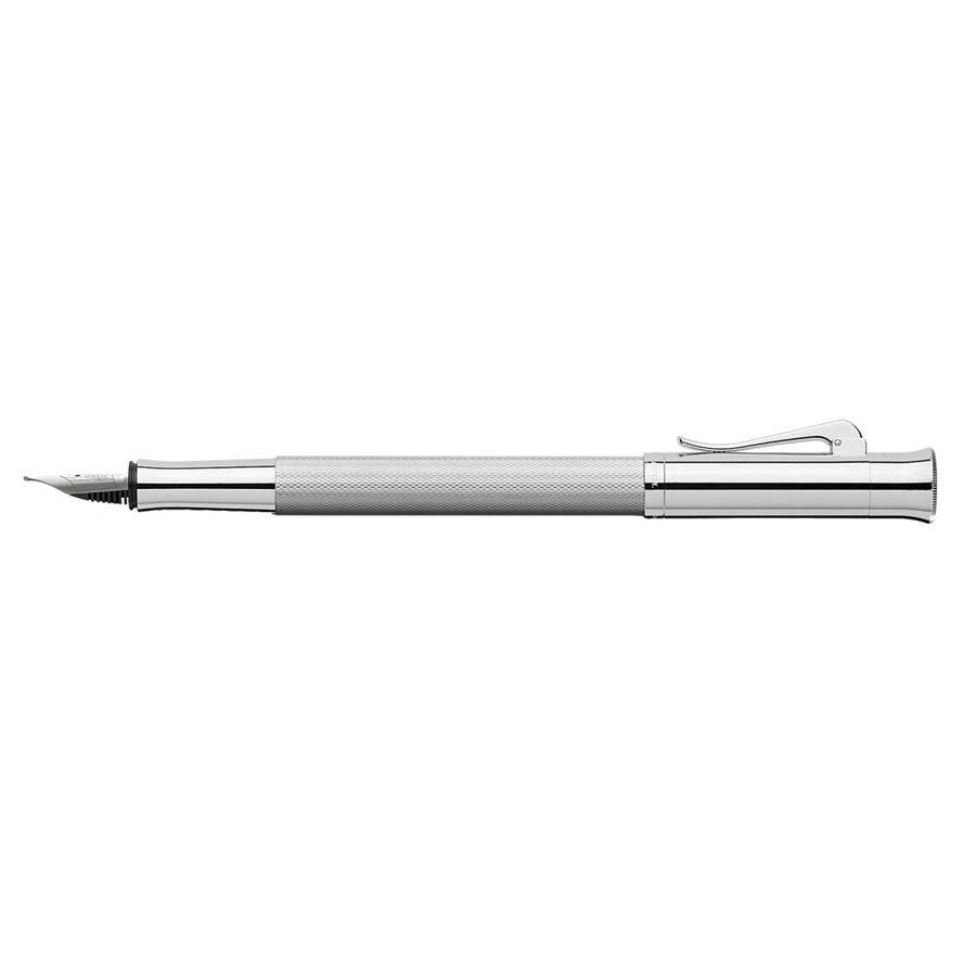 Graf-von-Faber-Castell - Fountain pen Guilloche Rhodium Oblique/ Medium