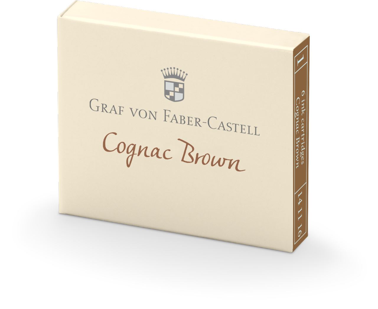 Graf-von-Faber-Castell - 6 ink cartridges, Cognac Brown