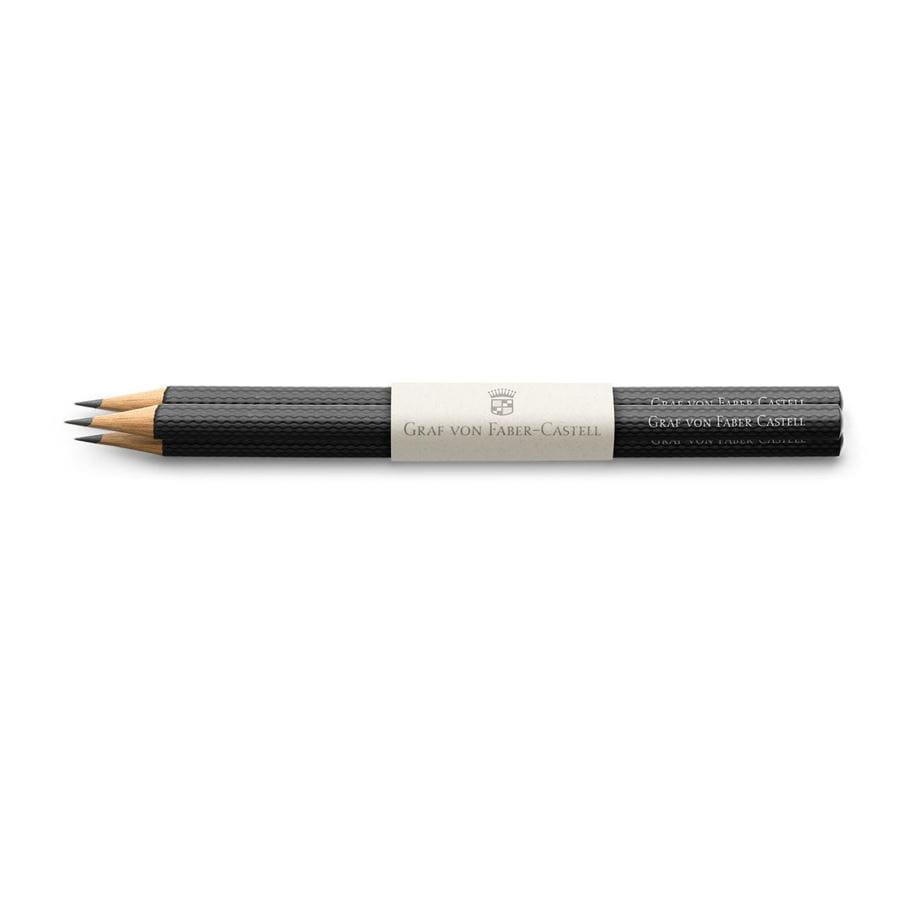 Graf-von-Faber-Castell - 3 graphite pencils Guilloche, Black