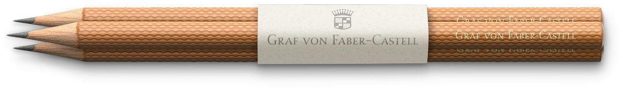 Graf-von-Faber-Castell - 3 graphite pencils Guilloche, Brown