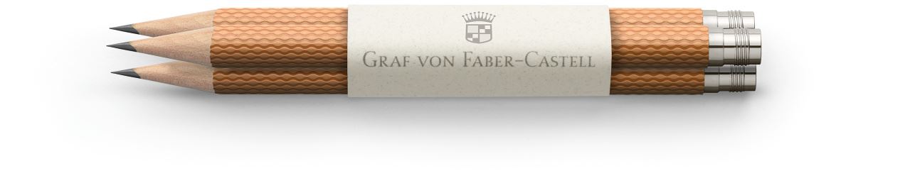 Graf-von-Faber-Castell - 3 spare pencils Perfect Pencil, Cognac Brown