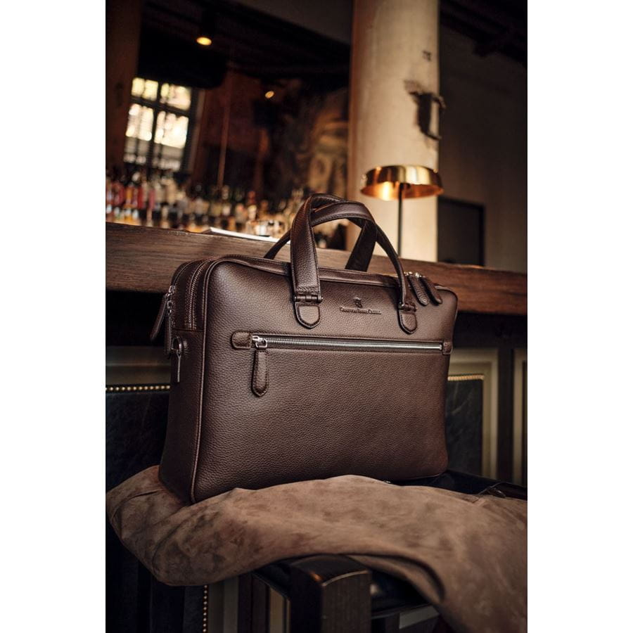 Graf-von-Faber-Castell - Briefcase Cashmere with two compartments, Dark Brown